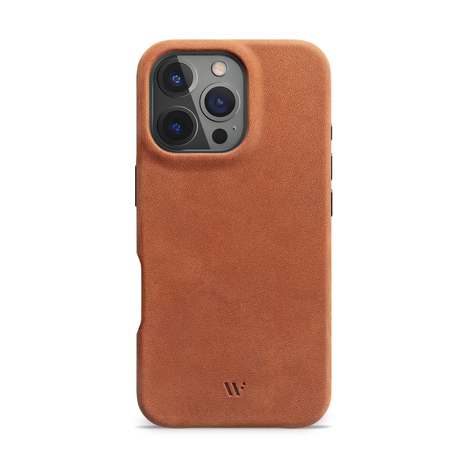 WIIUKA Funda para iPhone 16 Pro Max, piel de Alemania, funda de piel extrafina, funda premium para teléfono móvil, Case, Qi, skiin more, vintage coñac marrón