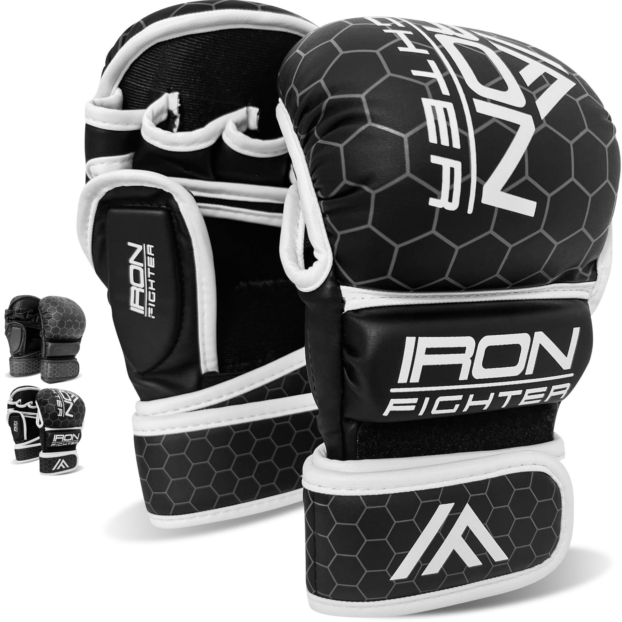 Gants De MMA IRON FIGHTER - Rembourrage Épais, Paume Ouverte, Maintien Poignet, Pour Entraînement Et Sparring