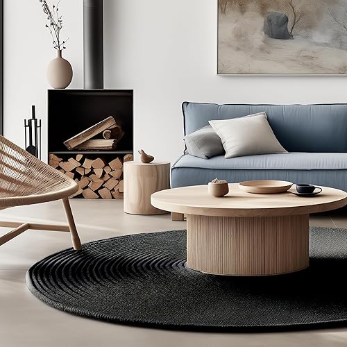 Miniatura 7 de Super Area Rugs Alfombra trenzada a mano de yute suave y natural, color beige natural, 6 x 9 pies