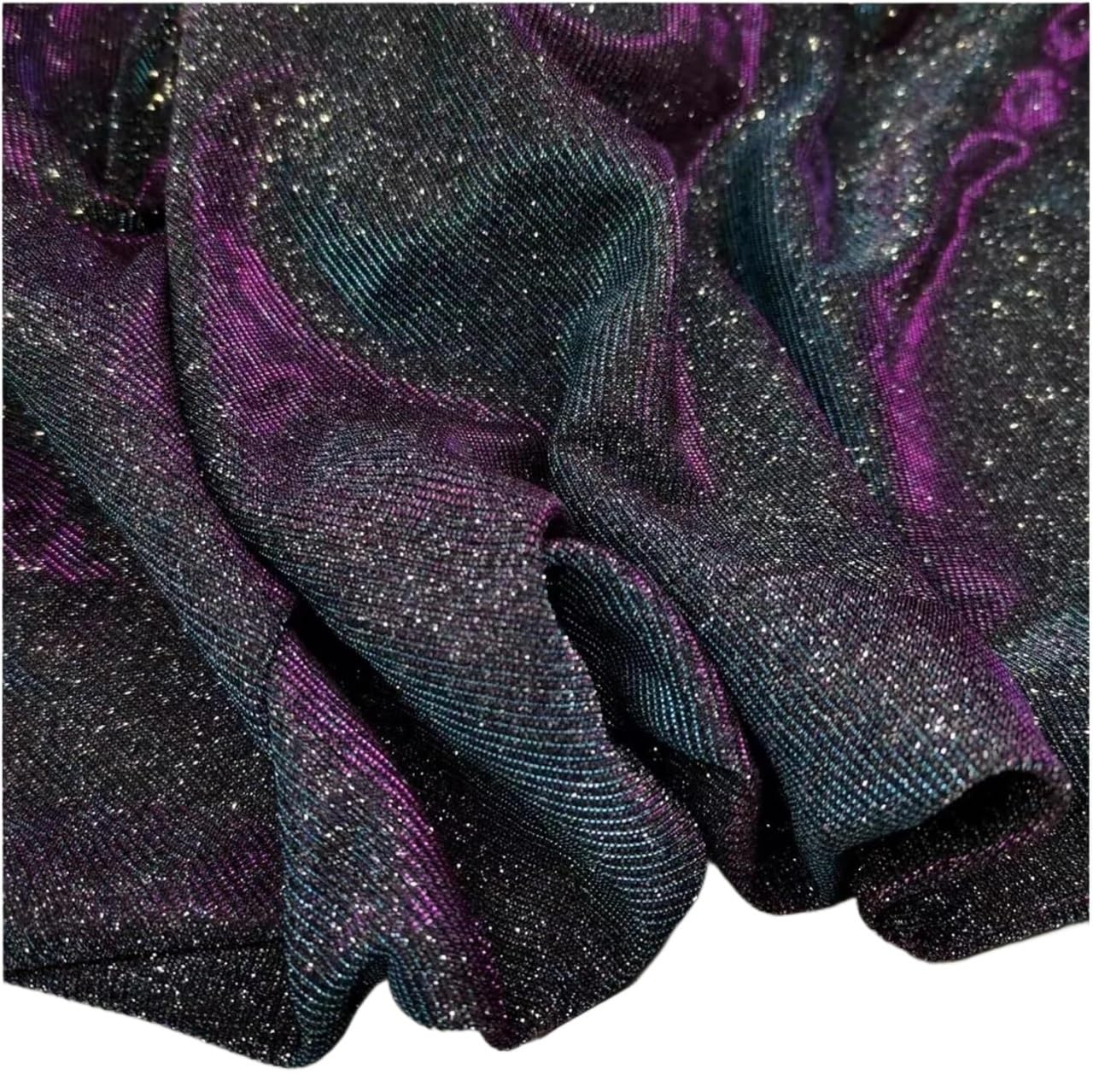 Fabric, Fashionable Polyester Composite Glitter Fabric for Bridal Dress Decoration Multicolor 50x148cm(5 Blue-Purple)