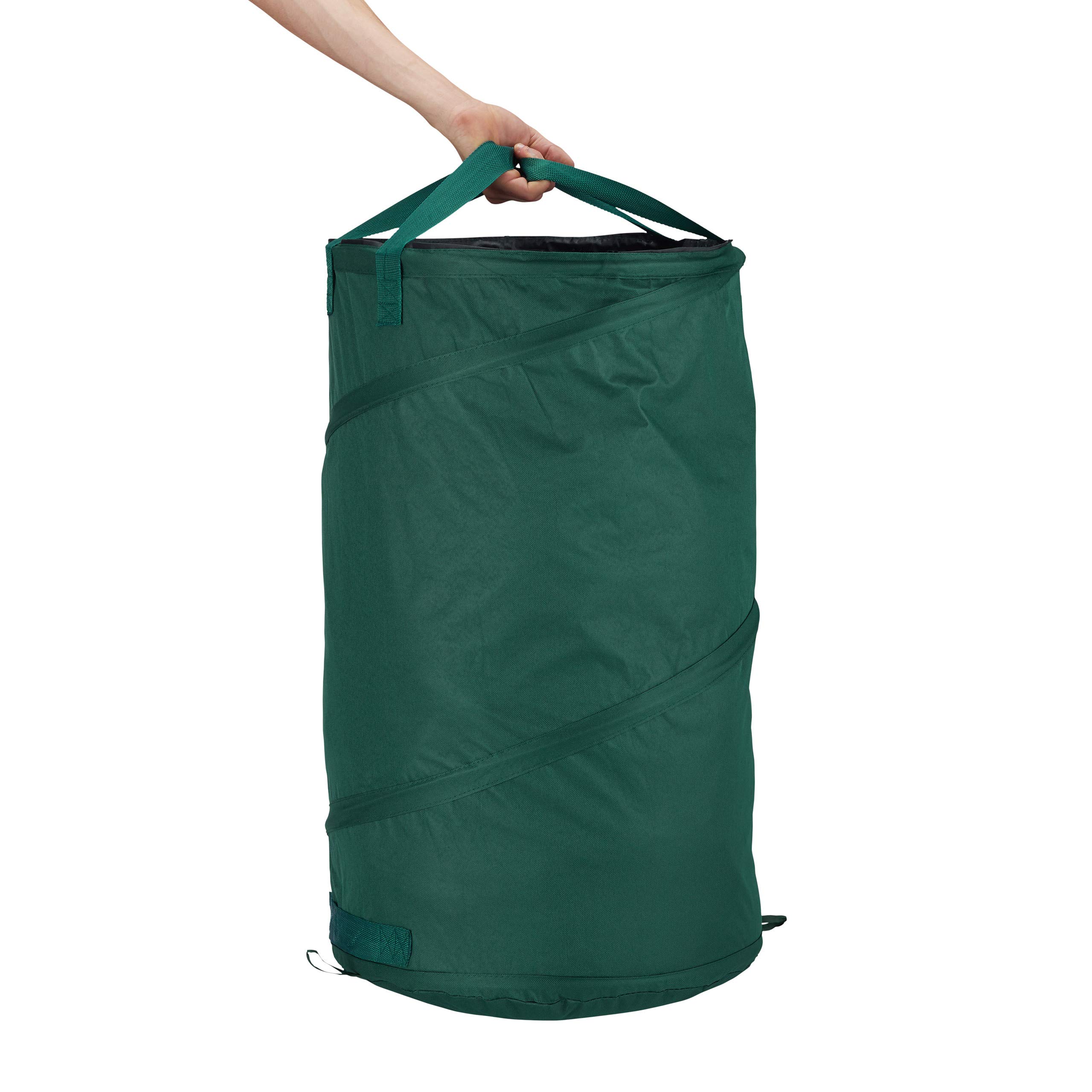Relaxdays Saco Jardín Plegable de 120 L, Pack de 2 Unidades, Poliéster-Polietileno, Verde, ∅ 44 cm