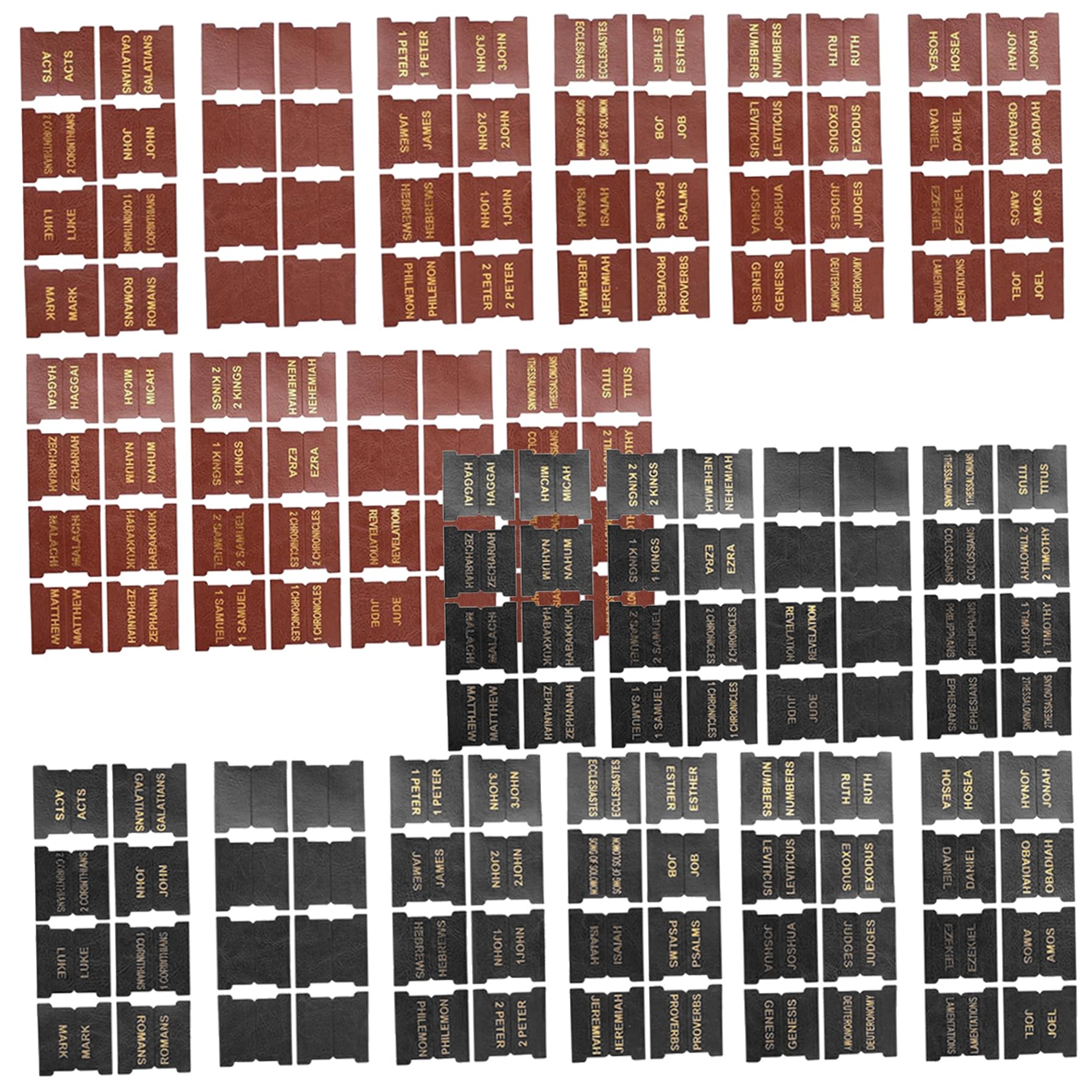 80 PCs Bibel Tabs 0,2x0.2 '' Lederbuch Tabs 66 Gold Folien Tabellen 14 Leere Registerkarten Pick & Stick Bibelzubehör für christliche Gläubige Brown Bible Accessoires