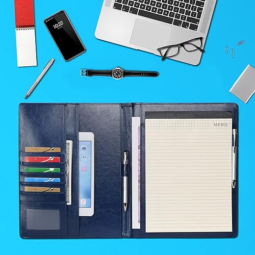 Wonderpool Portapapeles de piel sintética A4, portapapeles, formularios, estuche para documentos, planificador de entrevistas, reuniones, escritura,