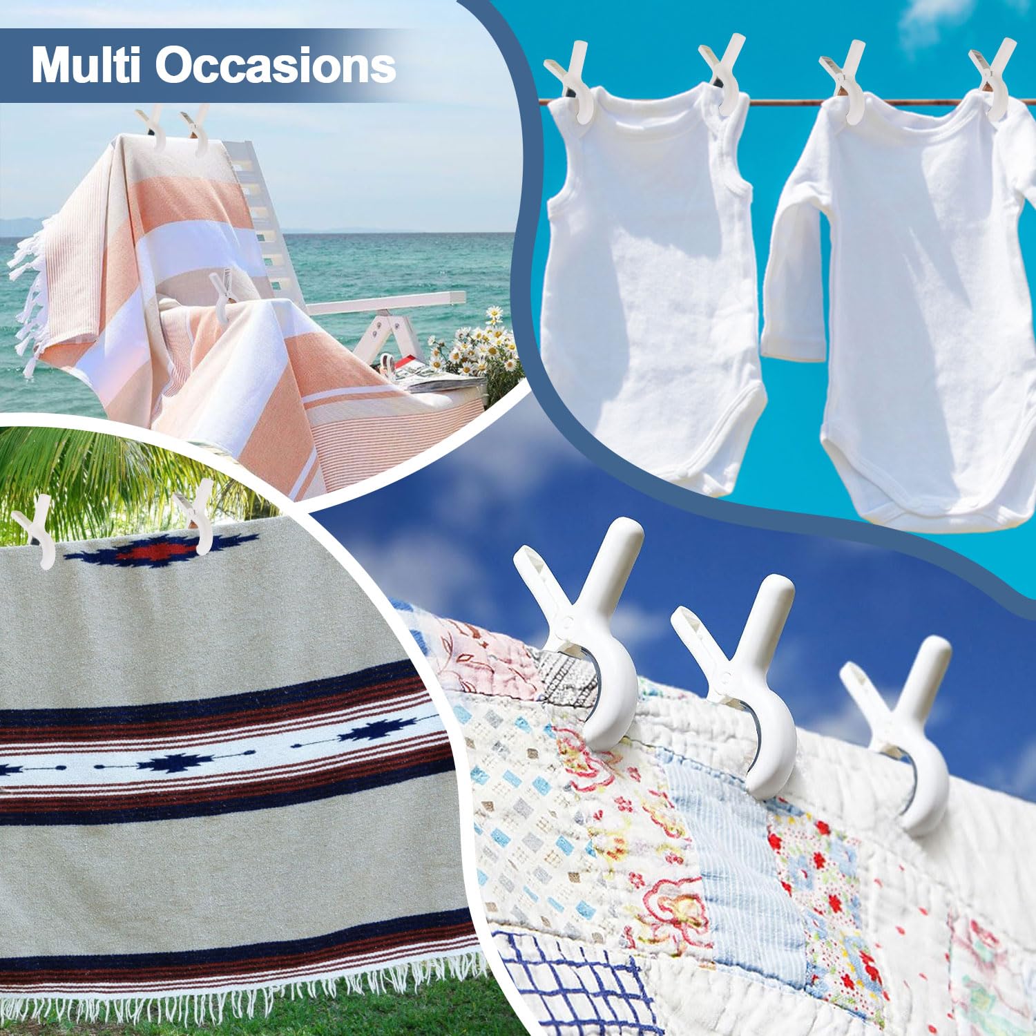 CCINEE 12 Stück Strandtuch-Clips für Strandkörbe, Kreuzfahrt, Kunststoff-Wäscheklammern, Handtuchhalter, Clips, Wäscheklammern, strapazierfähig, Hängeregal