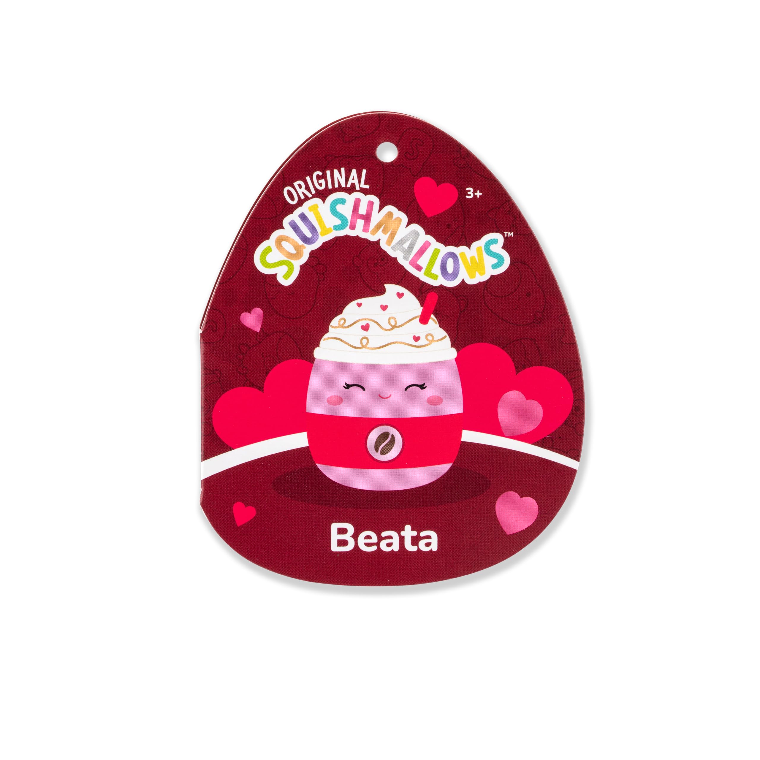 Squishmallows Original 8in Anita The Cinnamon Roll + 8in Beata The Pink Latte – Official Jazwares Valentine’s Plush 2-Pack (Little): Cinnamon Roll and Latte