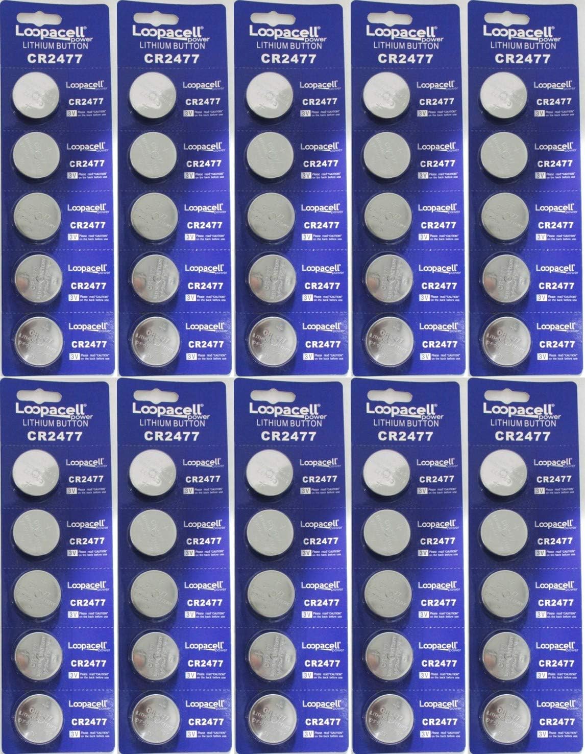 LOOPACELL 50 CR2477 2477 3V Lithium Cell Batteries