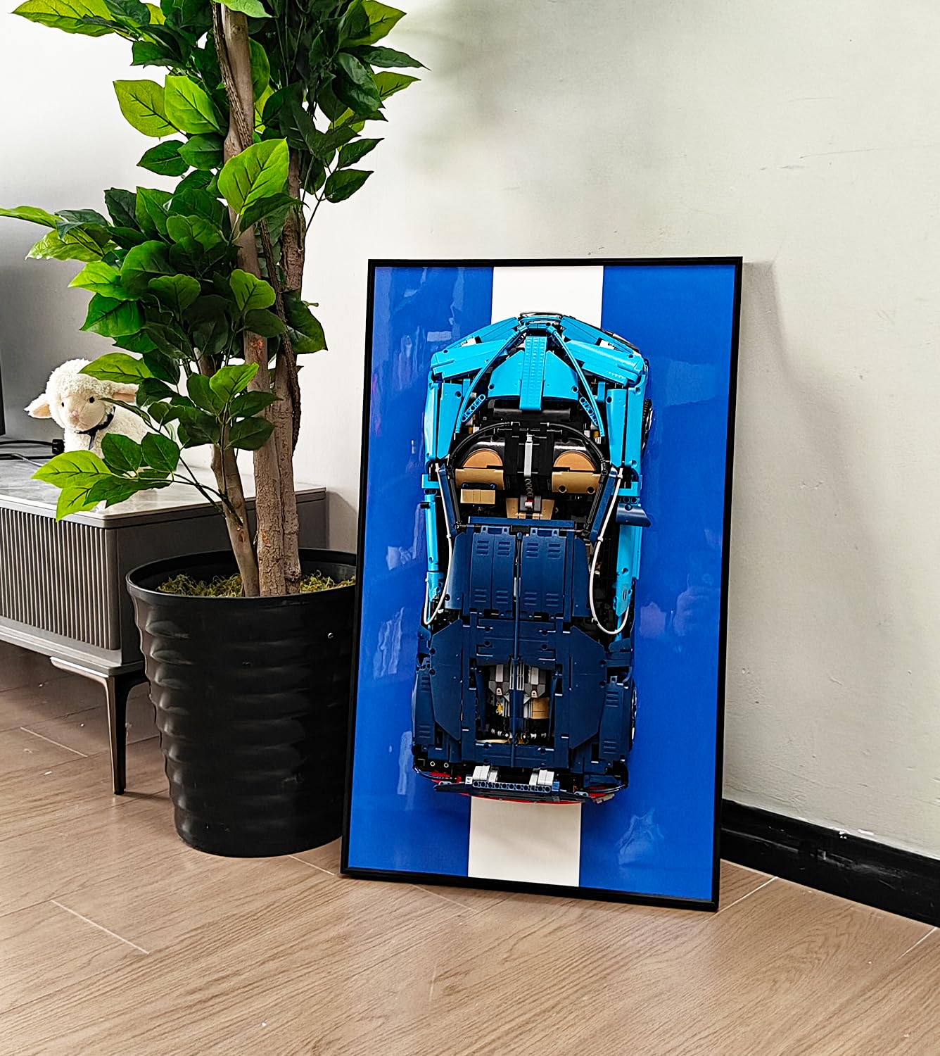 iCUANUTY Display Wall Mount for Lego Bugatti Chiron 42083, Unique Decorative Metal Frame Display Wall Board for Lego Car Wall Mount - Ideal Gifts for Lego Lovers,Size:29.5x17.7 in