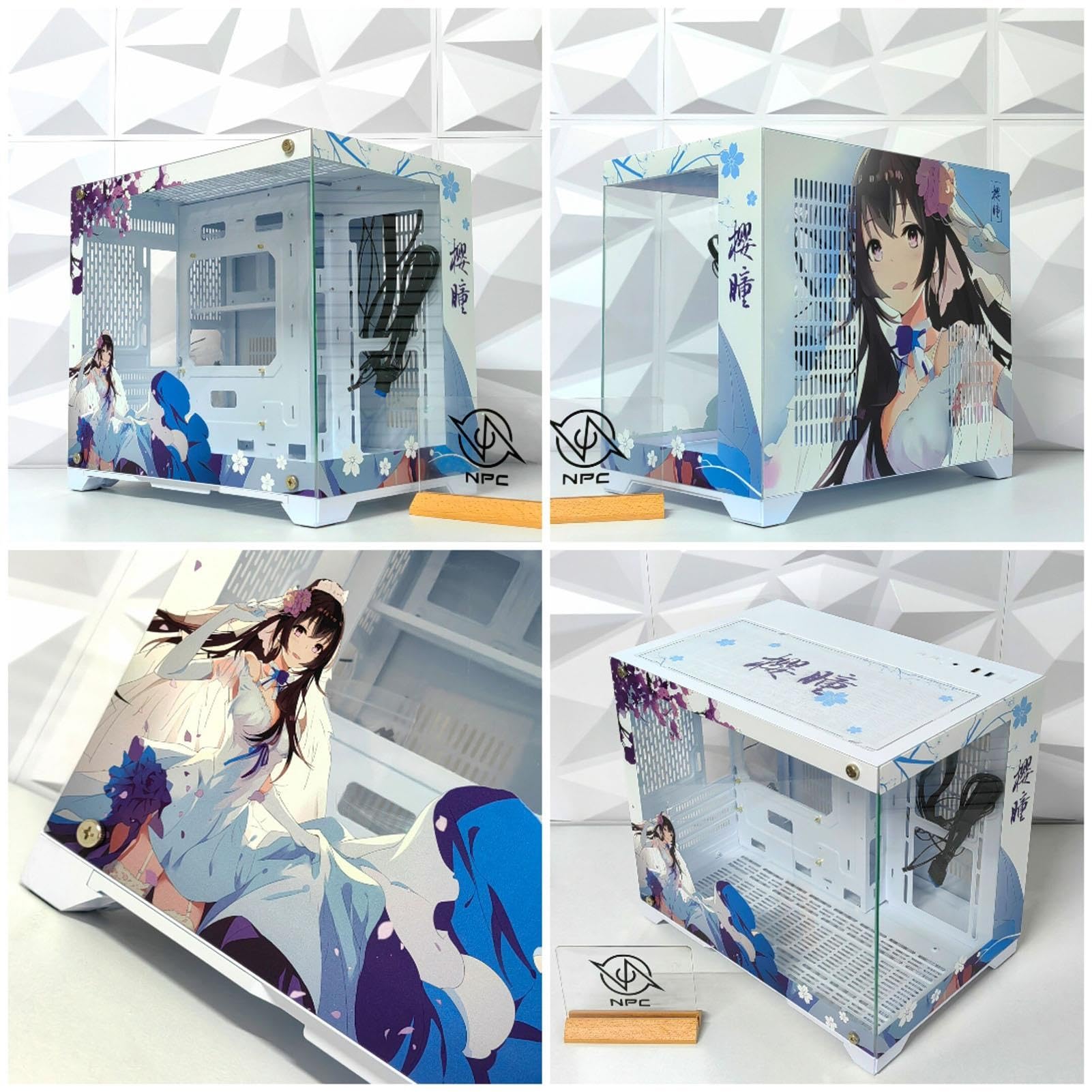Caja De Computadora ATX Juegos Escritorio Torre Media Puertos USB 3.0 Soporte Vidrio Templado Doble Cara Refrigeración por Agua