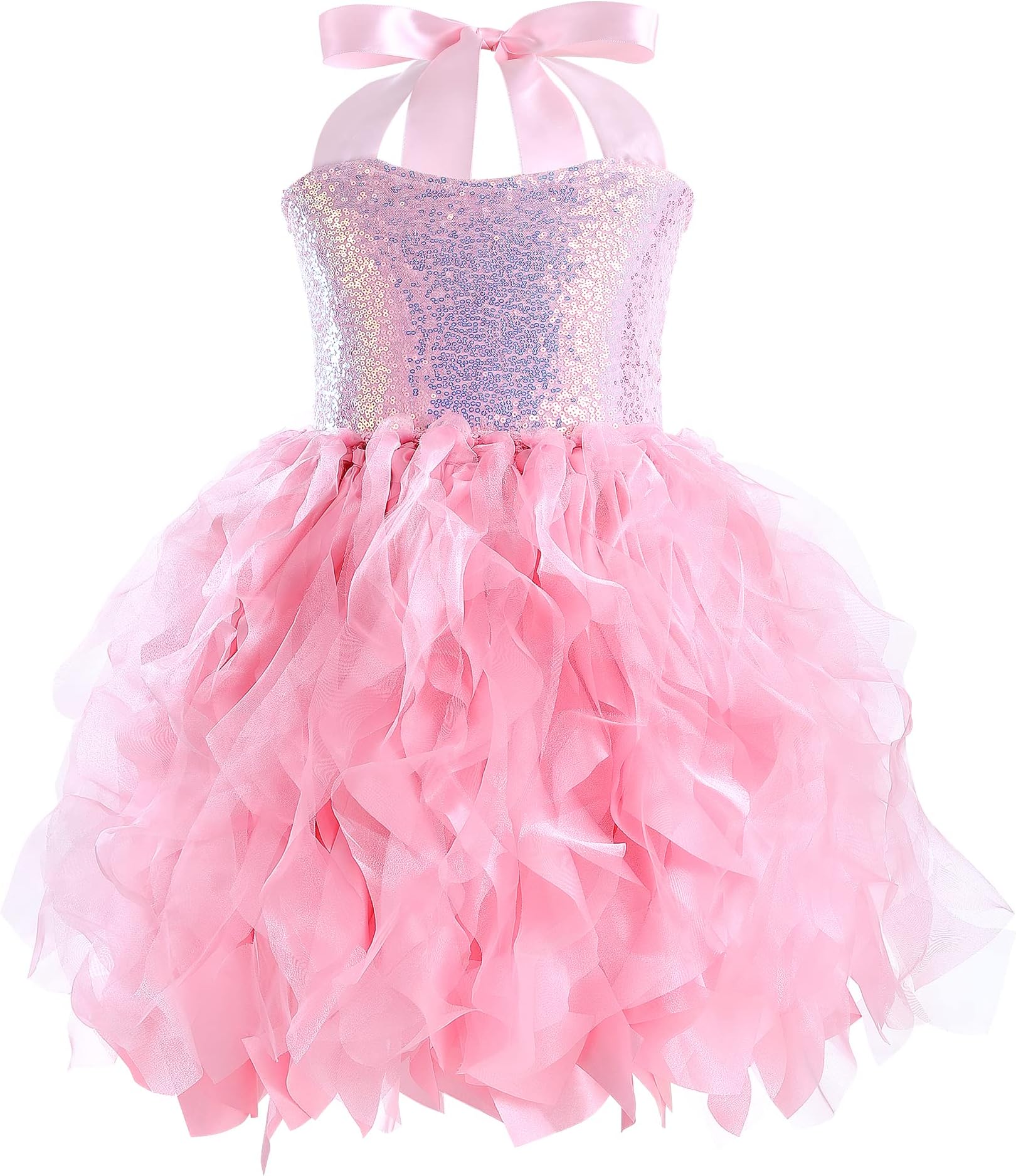 Tao-GeTutu Dress for Girls Sequin Tulle Black White Pink Birthday Party Dresses for Toddler Kids Princess Fancy Sparkly Prom Outfit