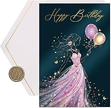 Joli Coon Birthday Card Daughter Stardust Lady - Premium Birthday Card Daughter with Envelope and Real Wax Seal