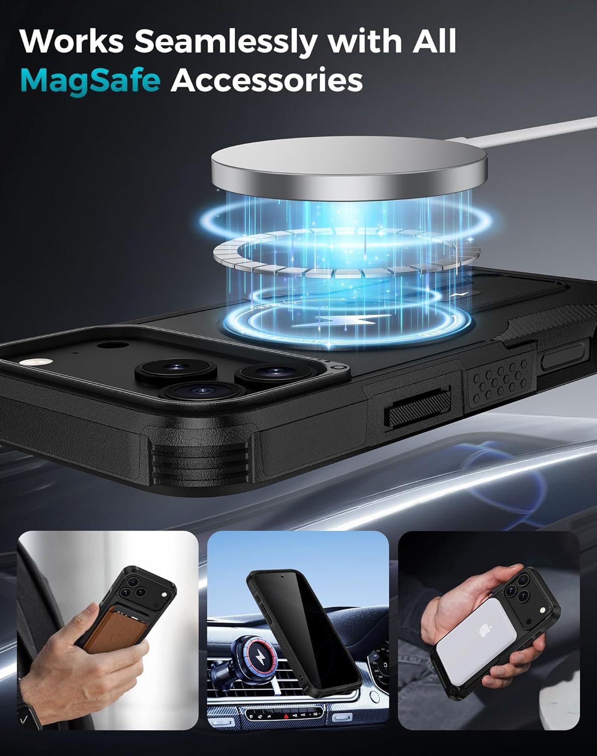  3 in 1 for iPhone 17 Pro Case with Privacy Screen Protector Black thumbnail