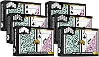 Vista 8 de Copag 1546 Diseño 100% Plástico Cartas de Juego, Tamaño Bridge (Estrecho) Verde/Burdeos (Índice Jumbo, 1 Juego)