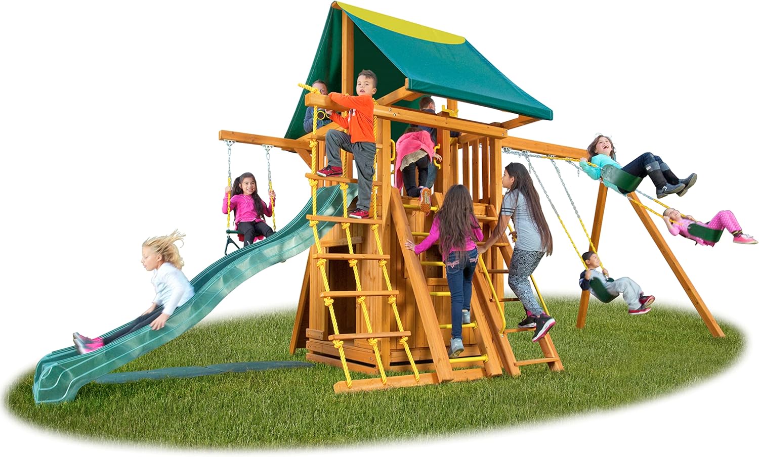 Dream Solid Cedar Wood Swing Set Jungle Gym with
