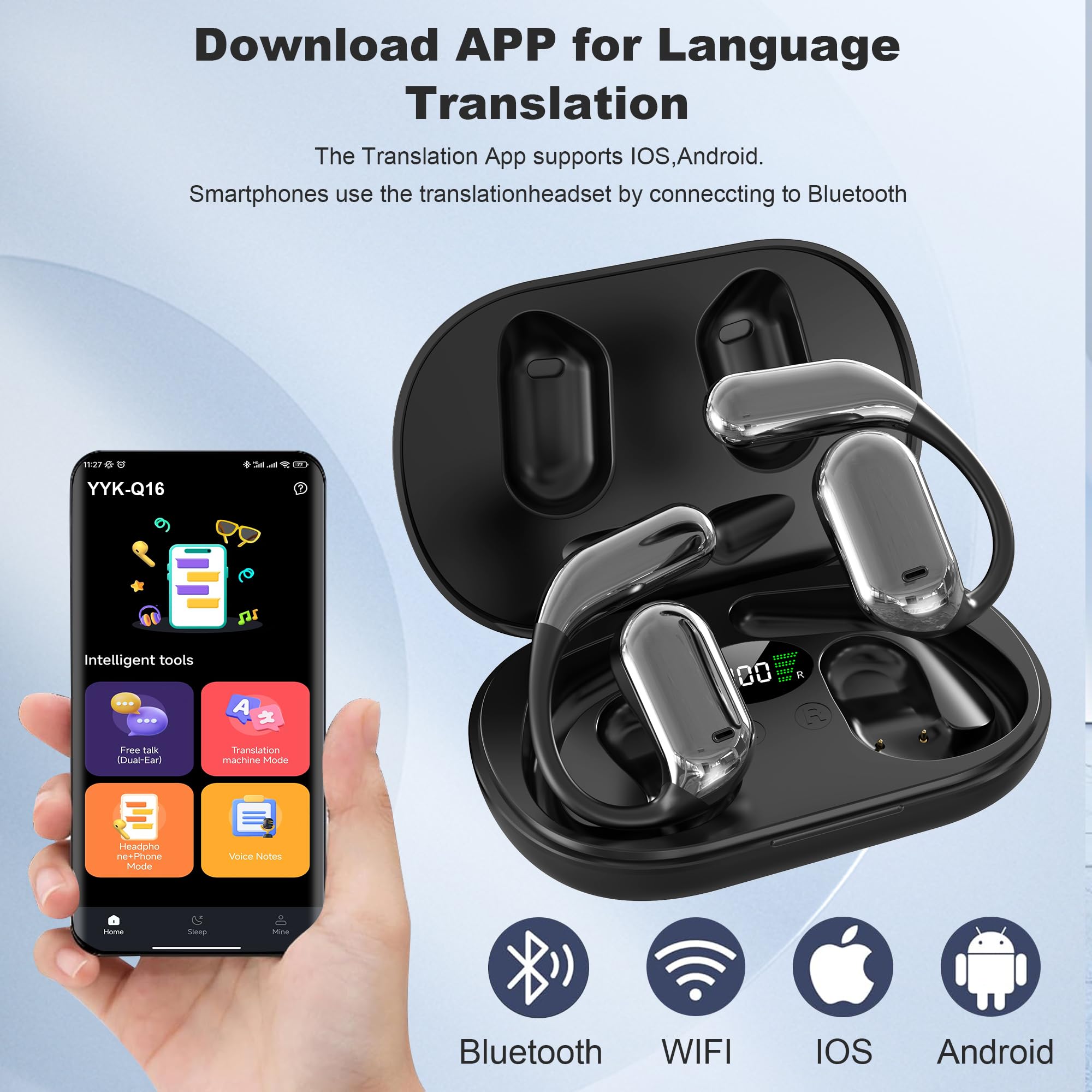 Ai Language Translation Earbuds, 3-in-1 Translator Earbuds, 144