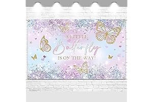 Avezano Butterfly Baby Shower Backdrop - Pastel Butterfly Decorations