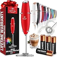 Vista 35 de Zulay Kitchen Potente varita espumadora de leche con 2 baterías Duracell – Mezclador de bebidas portátil ultrarrápido – Máquina de espuma eléctrica