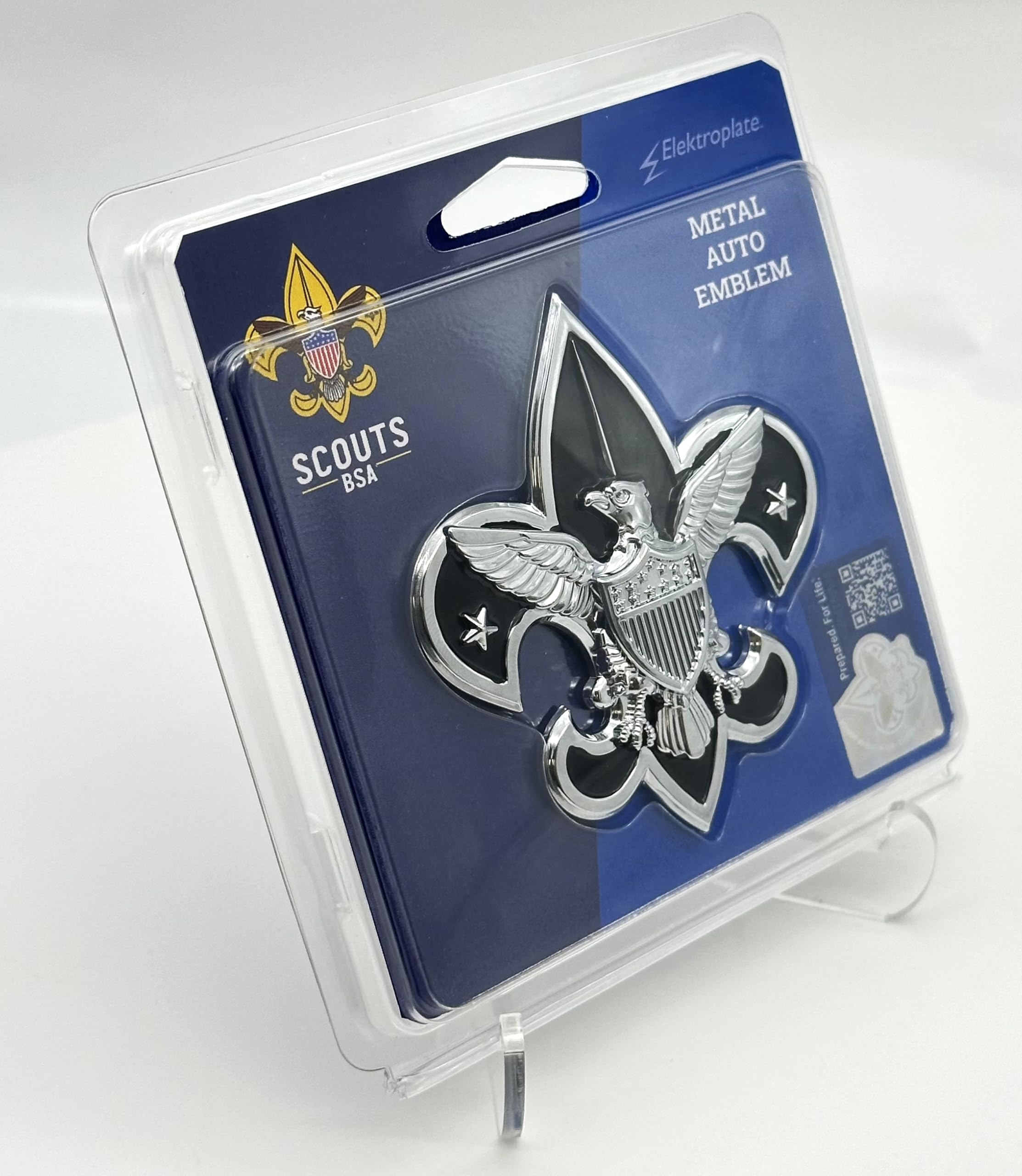 Elektroplate Officially Licensed Boy Scouts of America Chrome and Black All Metal Emblem for Cars, Trucks, and All Auto | Universal Fit | Weatherproof