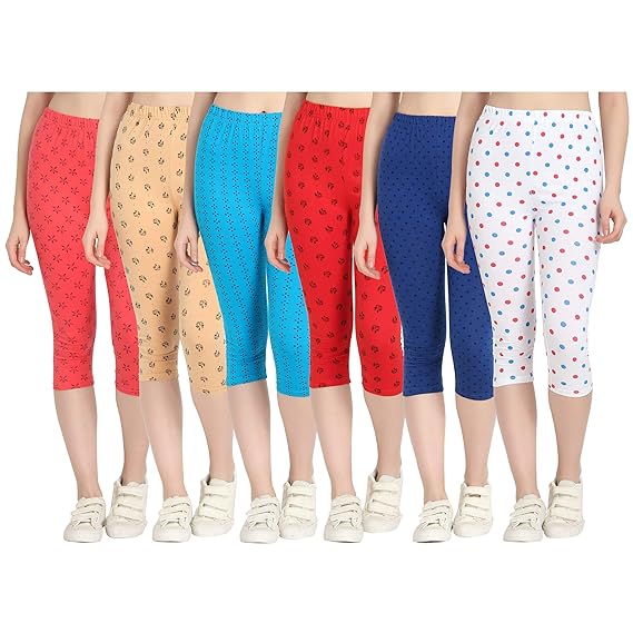 Printed Capri for Womens/Girl Pack of 6