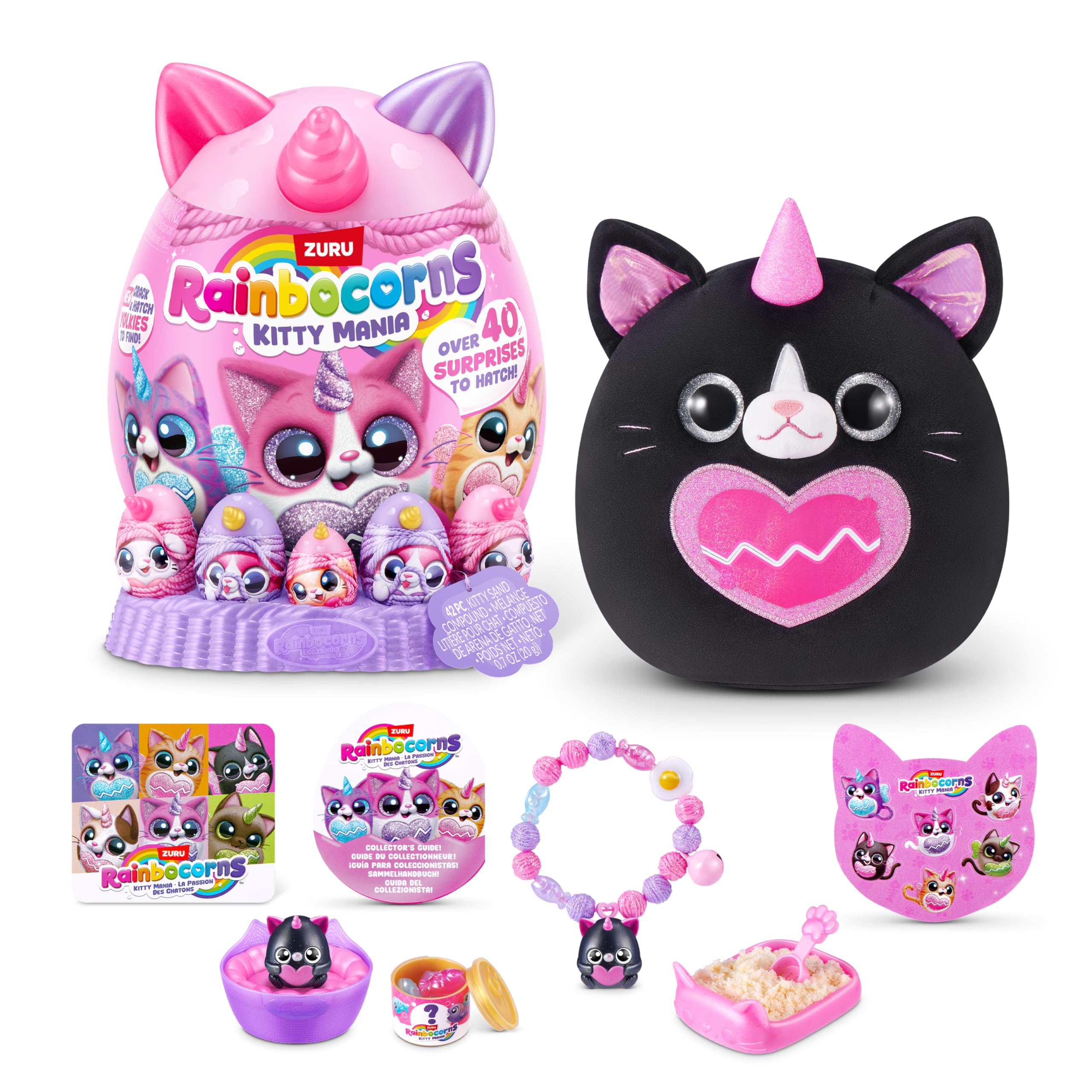 Rainbocorns Kitty Mania Black Cat (WHISKERELLA) by ZURU, Plush Toy for Girls