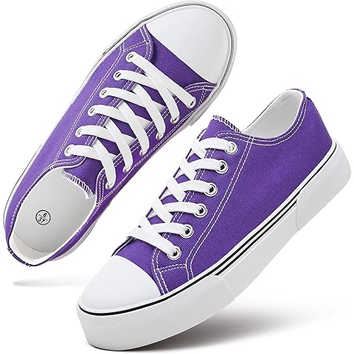 hash bubbie White Sneakers for Women Low Top Canvas Shoes Womens Canvas Sneakers Women's Fashion Sneakers Slip on Casual Tennis Shoes