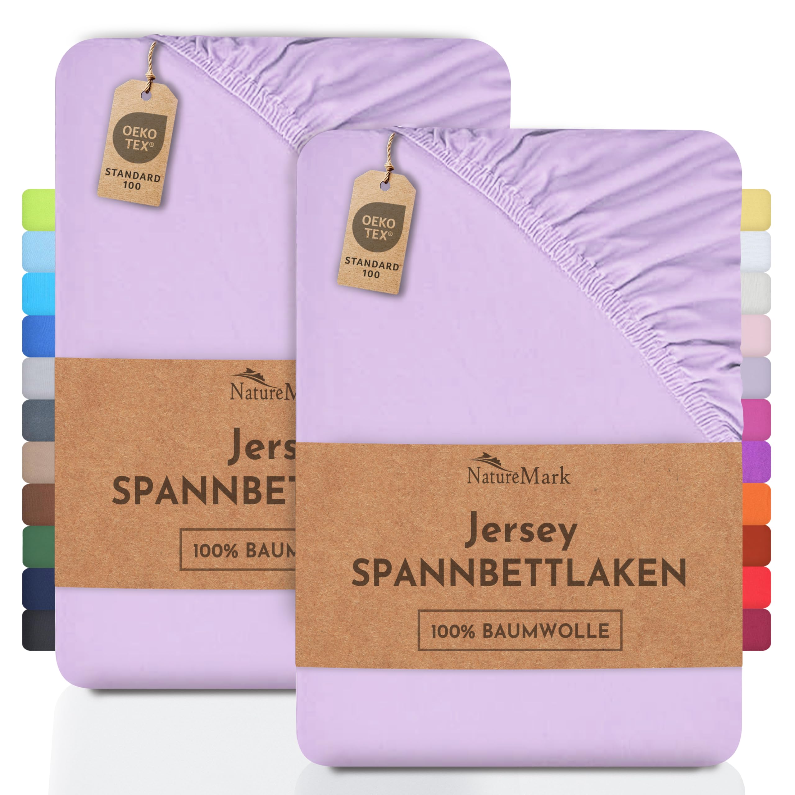 2 Jersey Spannbettlaken Spannbetttuch Baumwolle Qualität Ökotex Standard 100