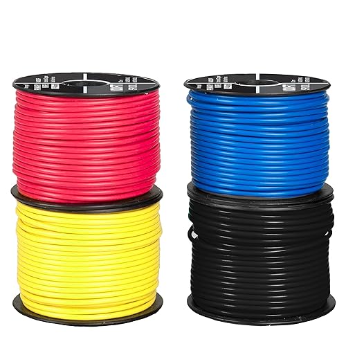 Miniatura 10 de Cable primario de calibre 14, 10 rollos de aluminio revestido de cobre, colores surtidos, 100 pies de alambre por rollo