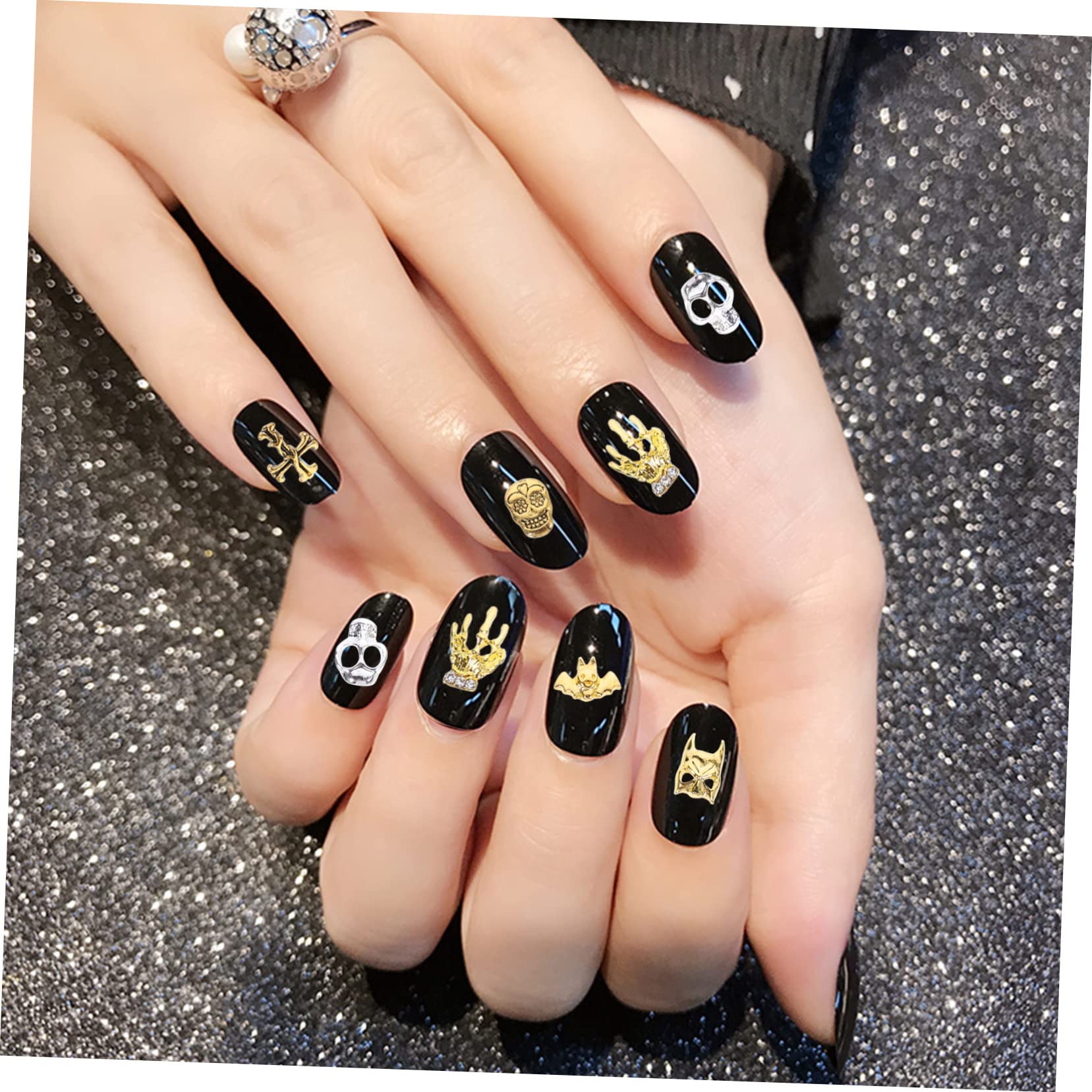Beaupretty 360pièces Charms De Nail Art Forme De Crâne Pour Décoration Téléphones Accessoires Halloween