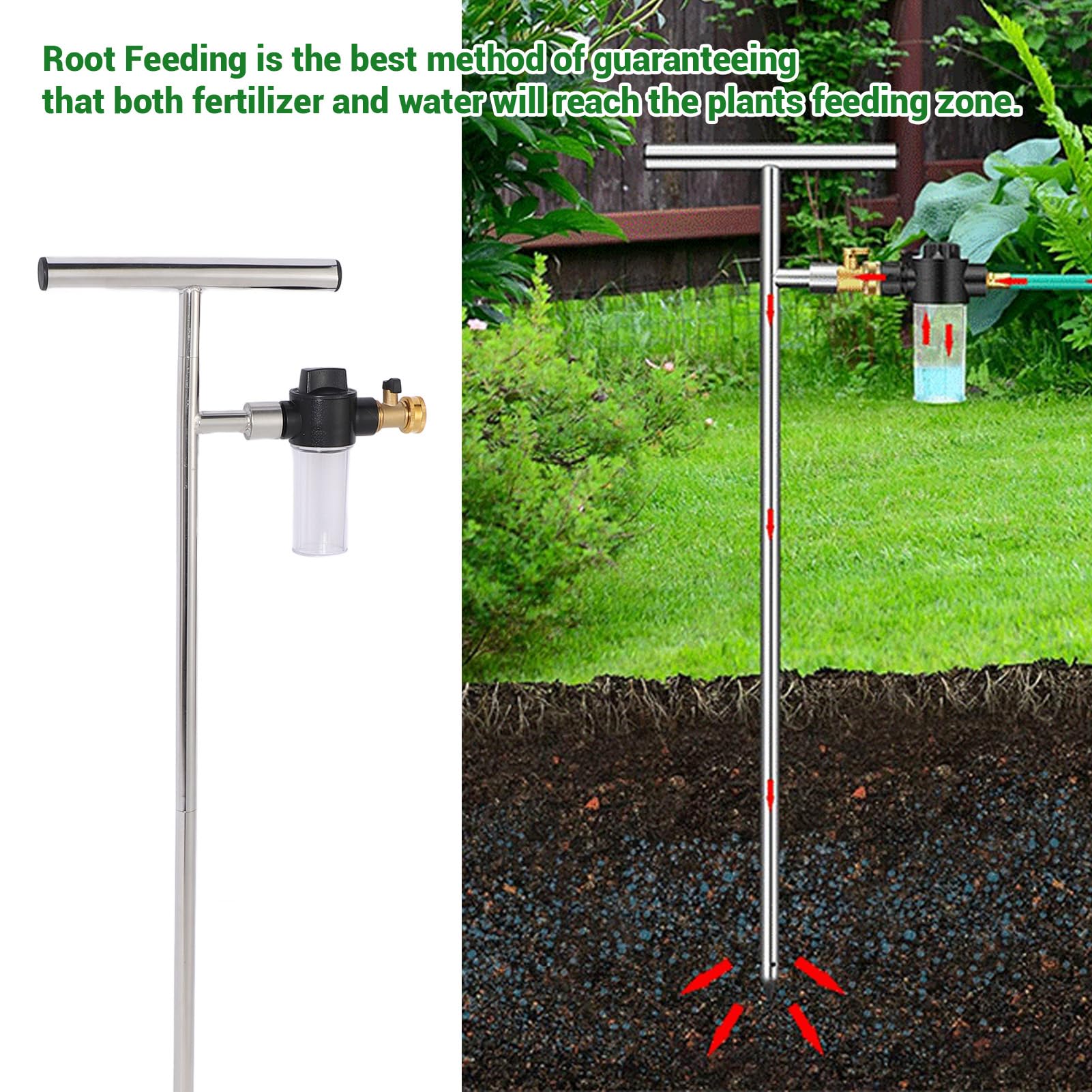 Deep Root Tree Watering Tool Tree Watering Tool Deep Root Feeding Irrigation  Stick Irrigation System Watering Sticks For Trees Shrubs With Valve T  Handle Deep Root Watering Tool, image size:1601x1601