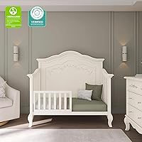 Vista 4 de evolur Aurora 5-in-1 Convertible Crib, Marfil Encaje