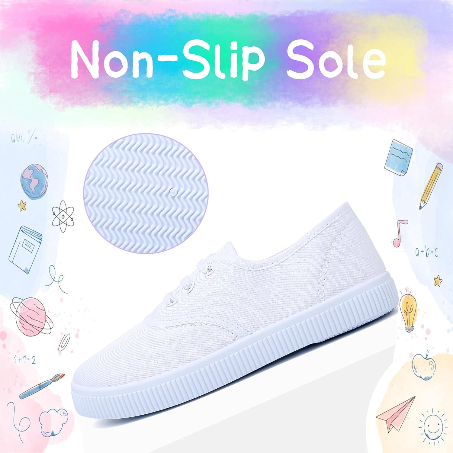 Kids White Shoes Toddlers Canvas Sneakers Slip-on Light Weight Comfortable Causal Running Shoes Skin-Friendly for Boys Girls - Image 7