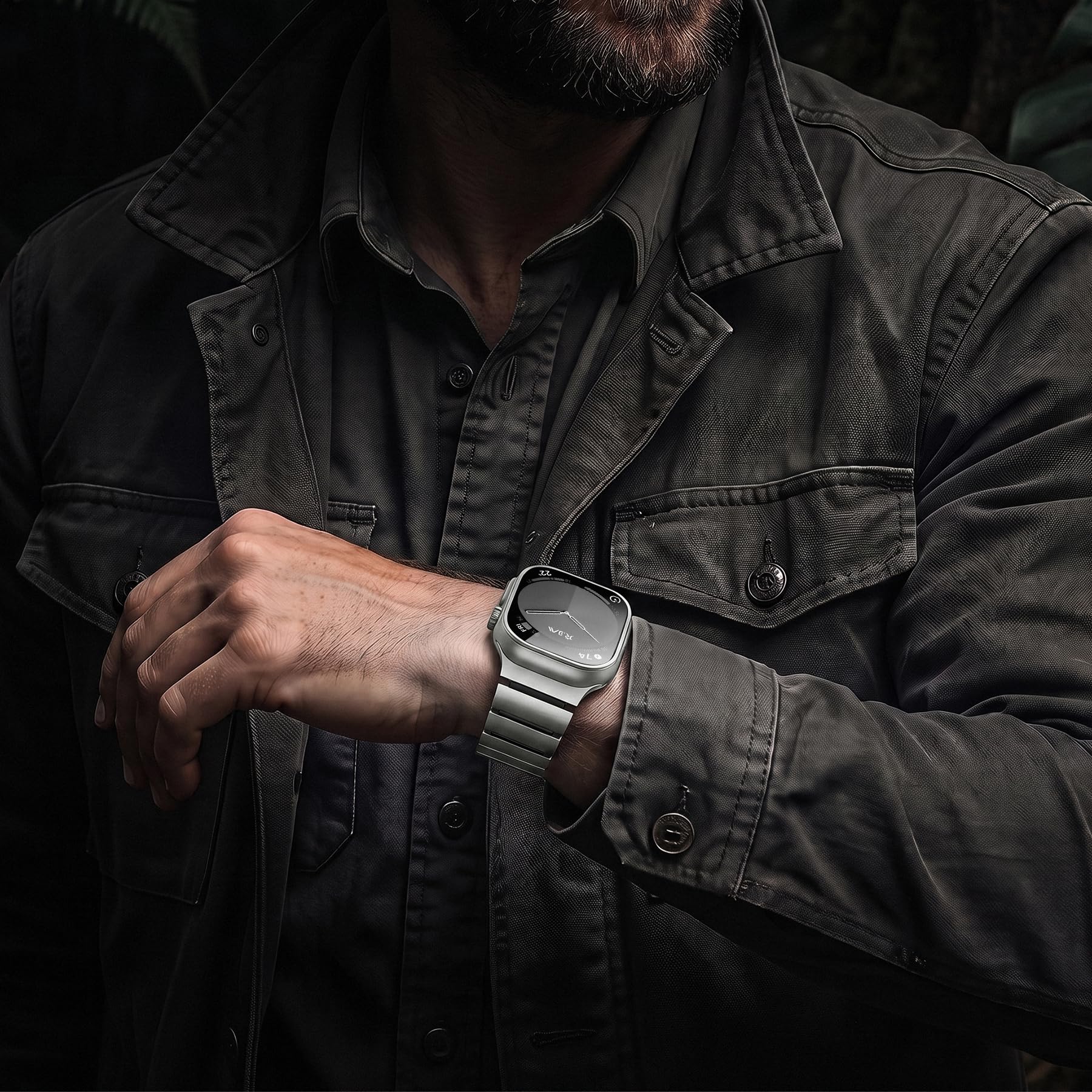 Bracelet magnétique en métal pour homme, compatible avec Apple