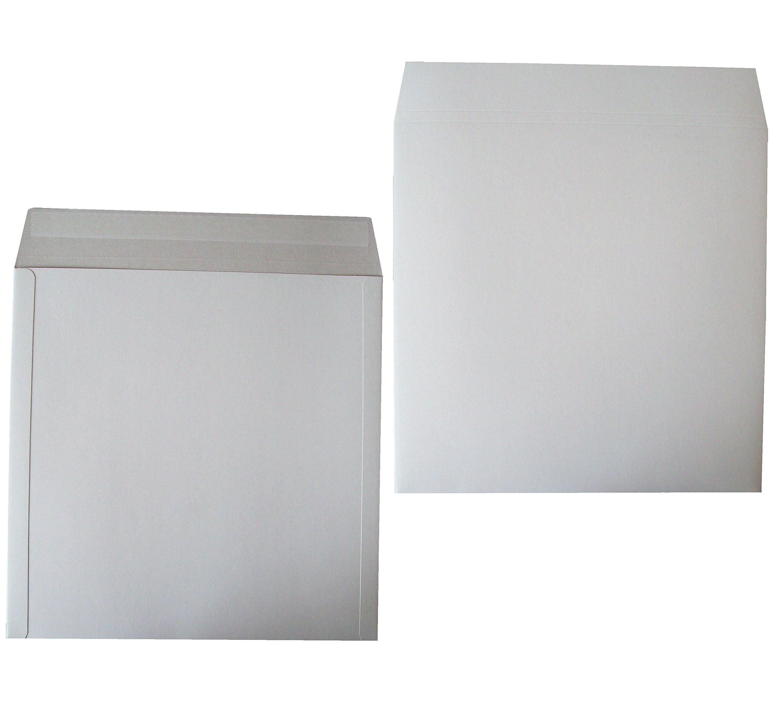 200 Strong 12" LP Record Vinyl Peel and Seal White Board MAILERS ENVELOPES - 625 Micron Cardboard SELF Seal Packaging MAILING Postal Postage Packets