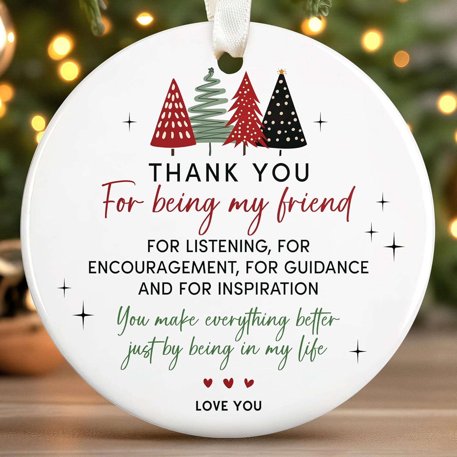 Best Friend Ornaments for Christmas Tree - Best Friends Bestie Ornaments for Women - Bestie Friendship Christmas Ornament - Besties Gifts for Women - Ceramic Ornament 2025