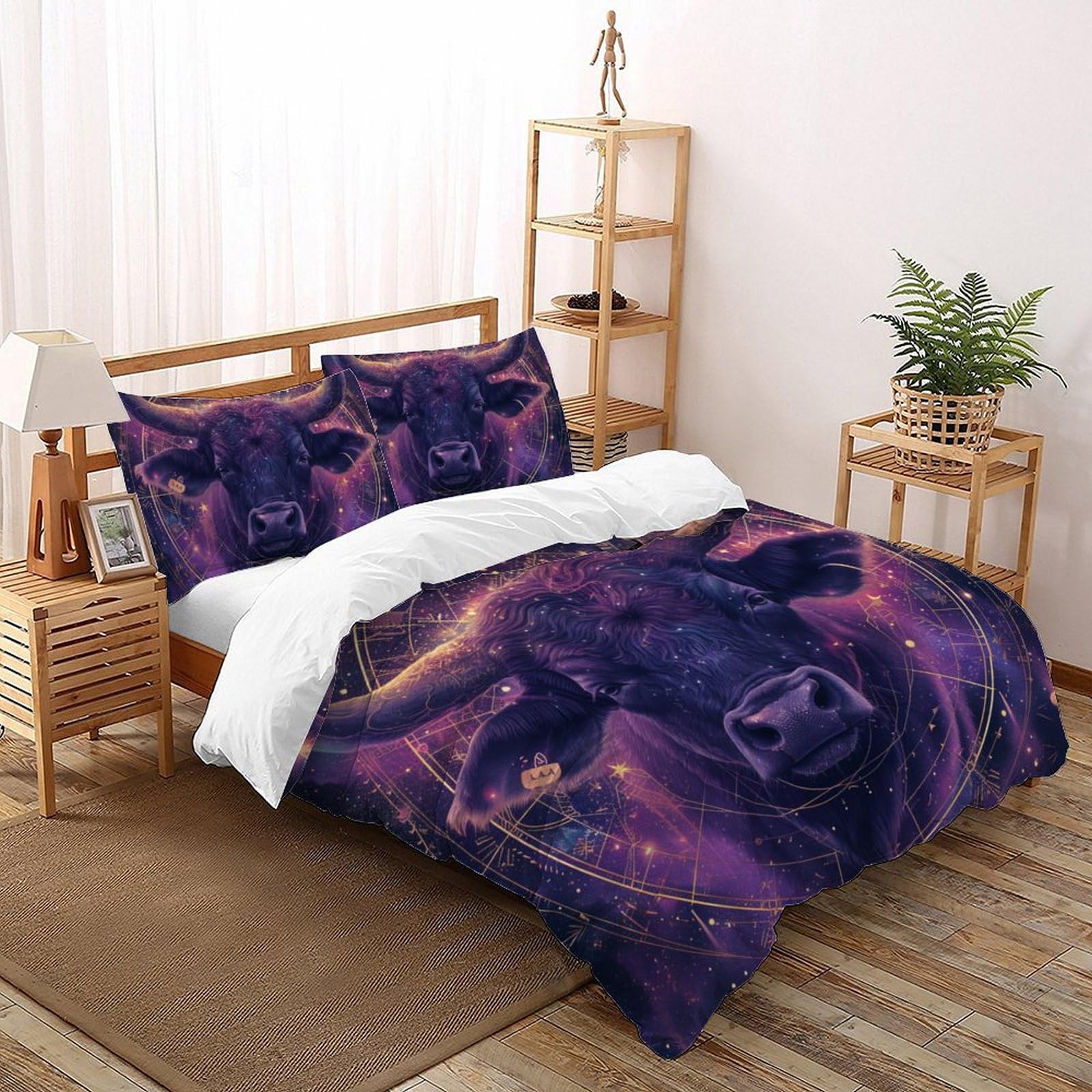 Housse de couette bétail 3 pièces en microfibre imprimée avec taies 260x220 cm