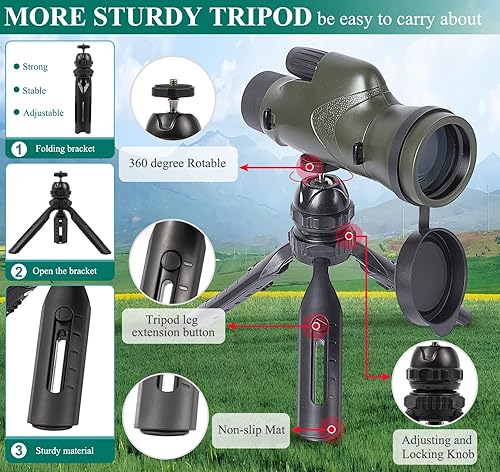 Miniatura 7 de Fetch Falcon- Monoculares BAK4 FMC HD rellenos de nitrógeno IPX7 de 12 x 50 pulgadas (ocular de 10.0 in a prueba de agua bajo 1 M de agua, 30