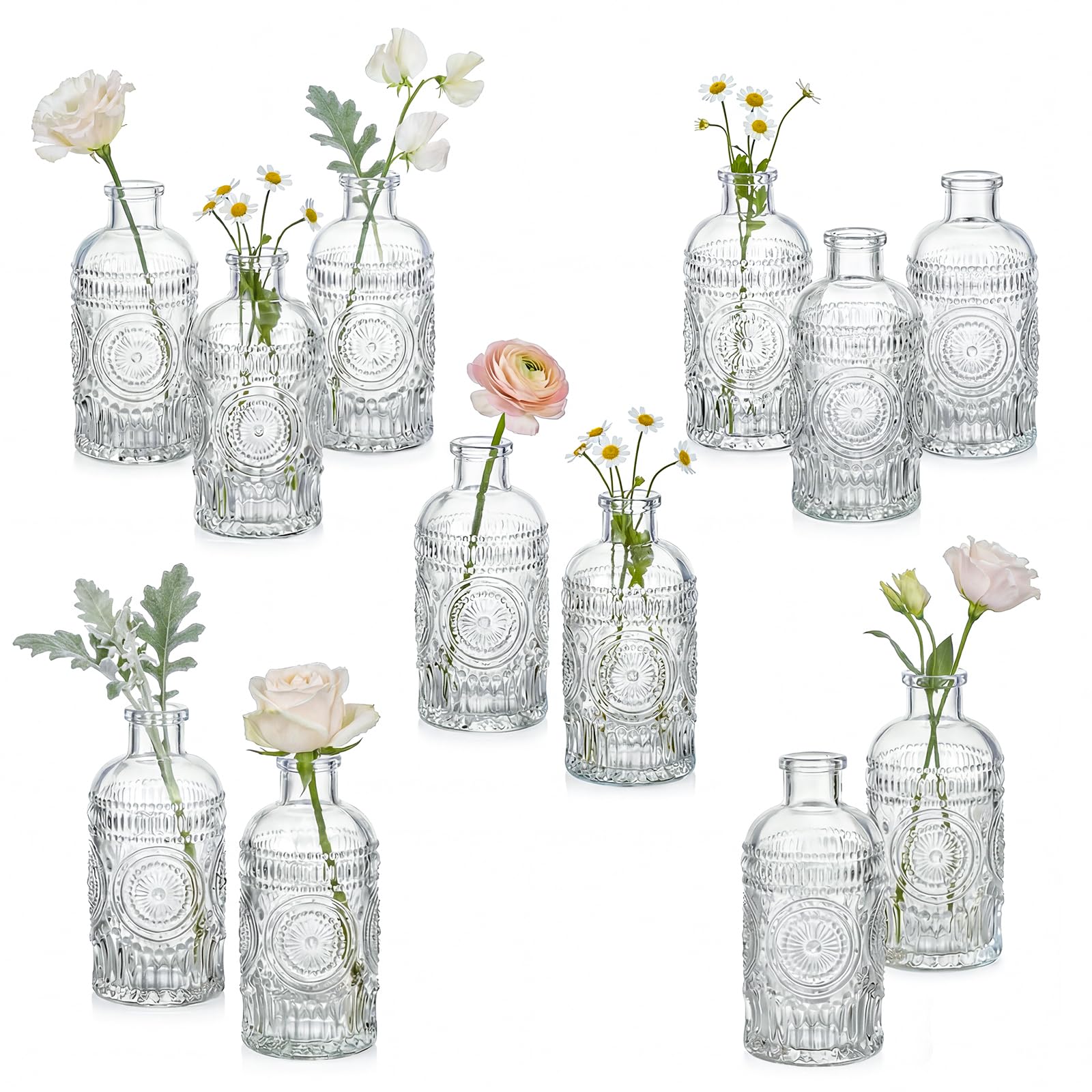 Mini vases en verre transparent Kingrol pour valoriser une tige unique sans encombrer