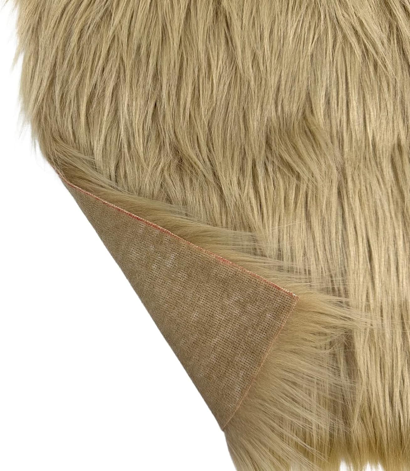 Ice Fabrics Faux Fur Fabric Squares - 30x30 Inches Pre-Cut Craft Fur - Shaggy Mohair Fabric for Costumes, Apparel, Rugs, Pillows, Decorations and More - Beige - 30"x30"