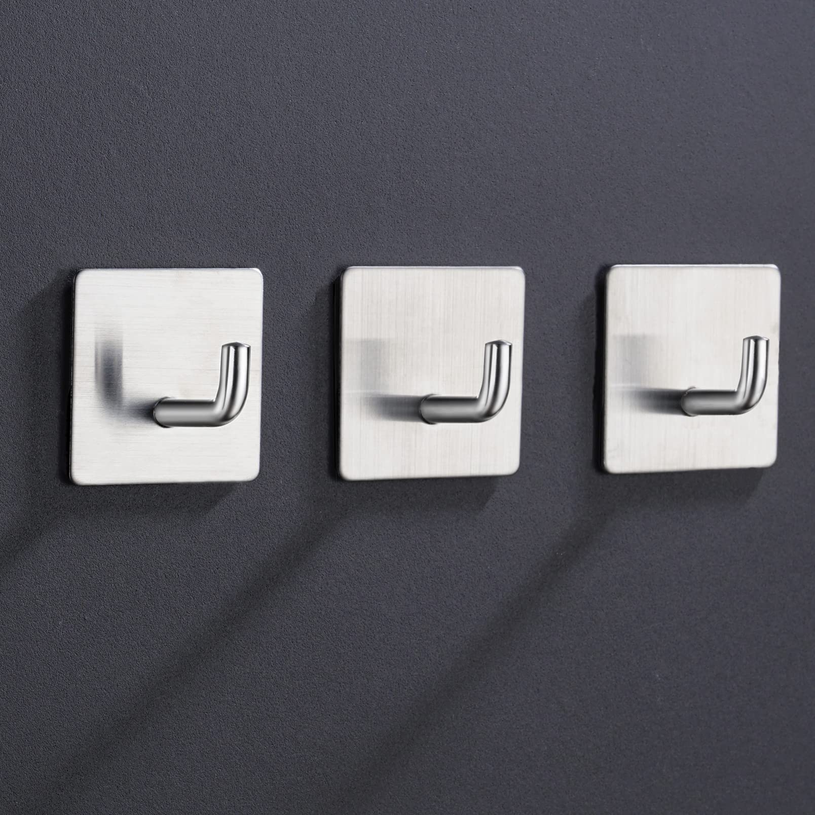 8 Stück Selbstklebende Wandhaken (Silber) – Für Küche, Bad, Dusche, Regale, Ohne Bohren, Bis 5 Kg