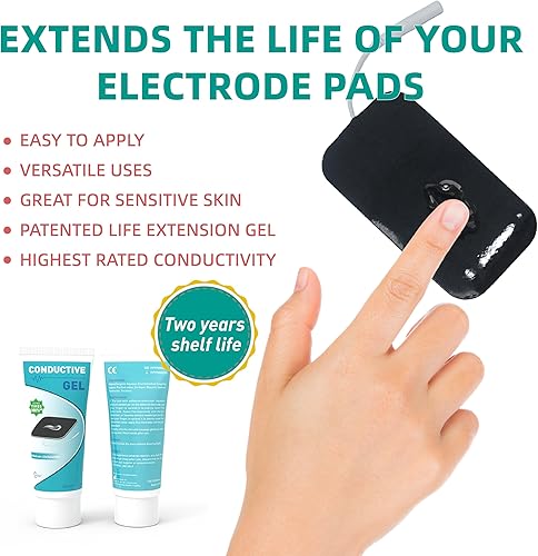 Miniatura 2 de Gel conductor para almohadillas de unidad TENS, prolonga la vida útil de tus almohadillas de repuesto de electrodos para unidades TENSEMS,