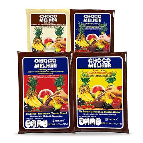 CHOCOMELHER Mezcla (4 variedades) para hacer chocolates deliciosos, crujientes y llenos de sabor, paquete de 12 unidades. Cada caja contiene 4