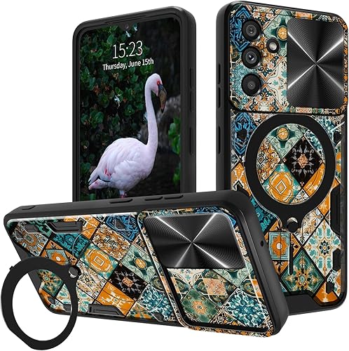 Vista 319 de Funda protectora híbrida para Samsung Galaxy A53 5G de 6.5 pulgadas y anillo giratorio de 360 grados, función atril, híbrida, de doble capa