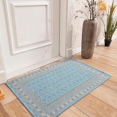 Amazon Insiman カーペット 玄関マット 屋外 屋内 北欧 洗える おしゃれ ドアマット 泥落とし ゴブラン織り すべり止め 床暖房対応 50 80cm 業務用 家庭用 オフィス用 ブルー 玄関マット オンライン通販