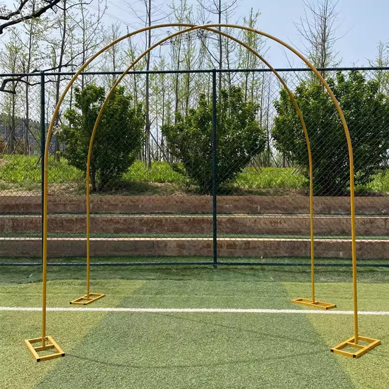2 m szeroki metalowy łuk balonowy zestaw złota okrągła girlanda balonowa do dekoracji DIY idealna na przyjęcie urodzinowe aranżacje kwiatowe (rozmiar: 2,6 * 2,6 m)