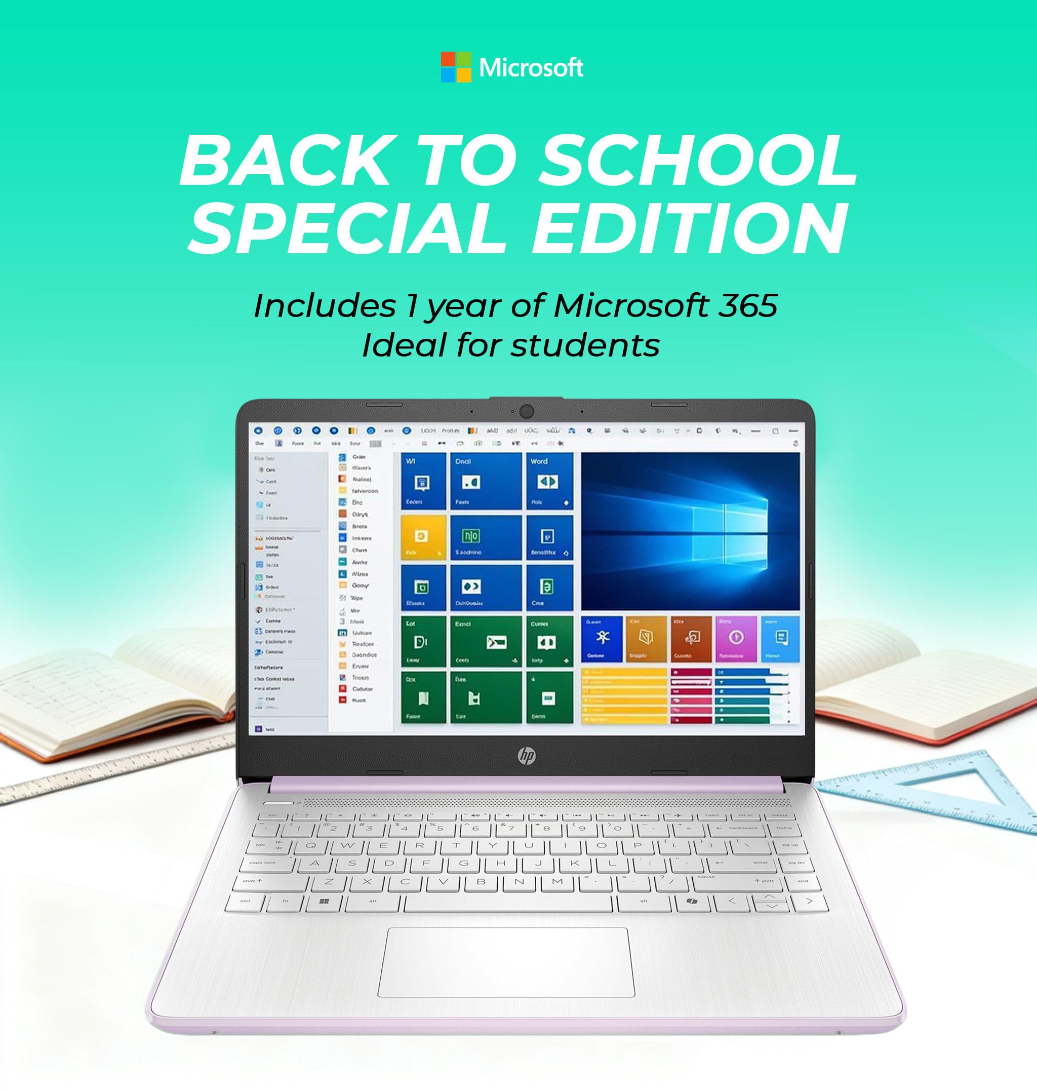 HP Ultrabook Laptop with Office 365 & Copilot AI • Intel 4-Core CPU • 1.1TB Storage (1TB OneDrive and 128GB SSD) • 8GB RAM • Windows 11 w/o Earbuds