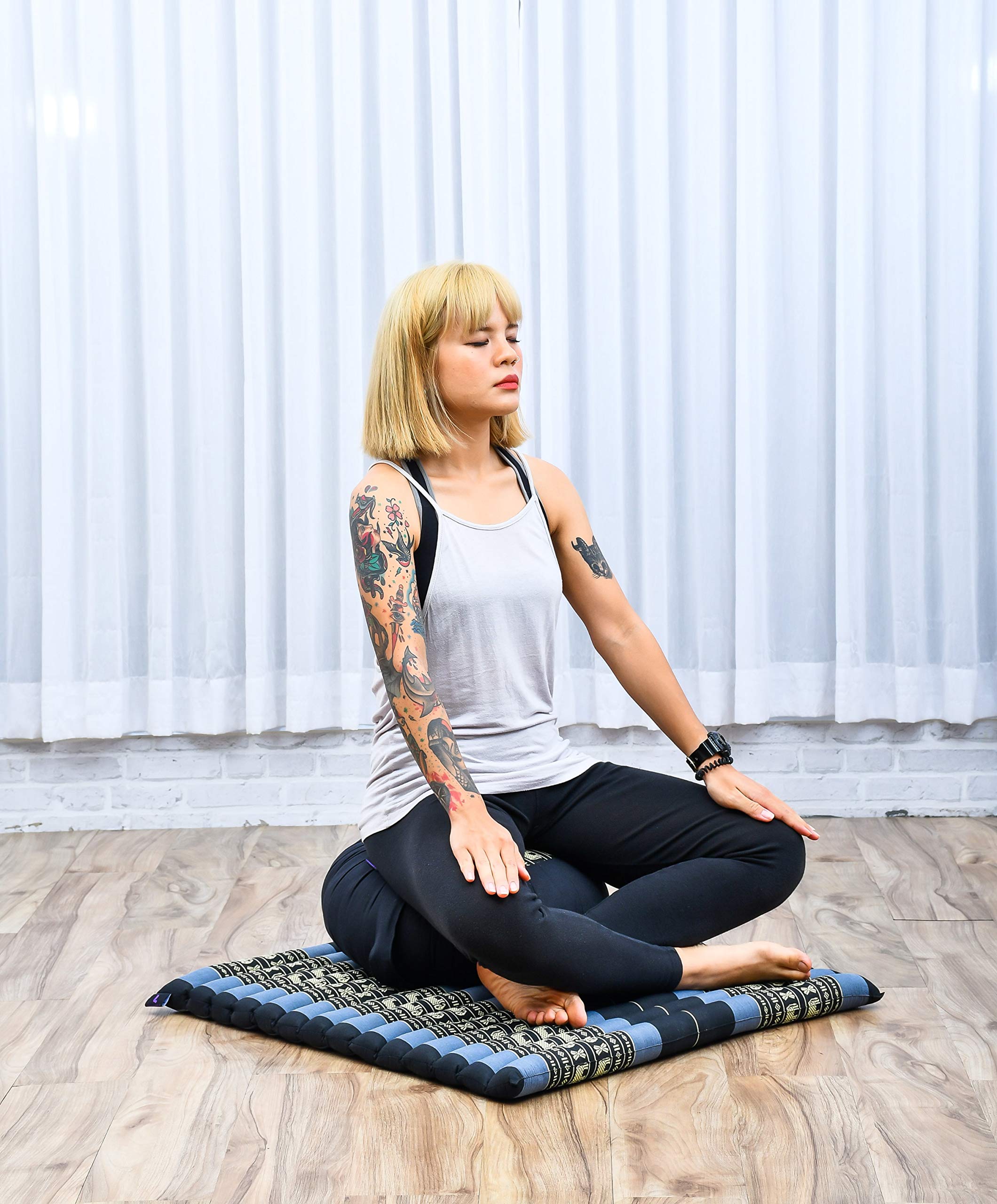 Leewadee Set de Meditación Zafu & Zabuton - Cojín Meditación Kapok Yoga Zen Zazen