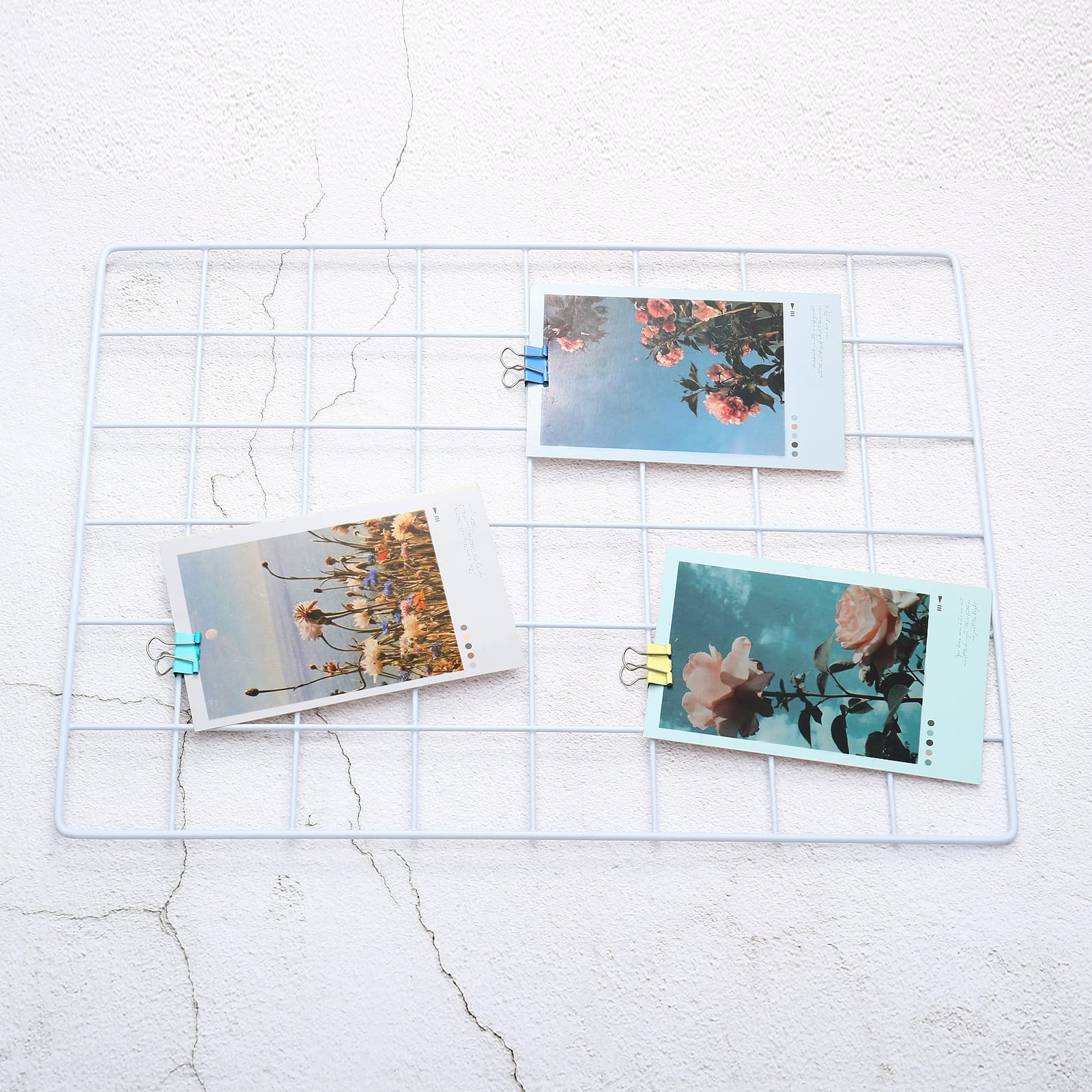 PATIKIL 16"x12" Filo Griglia Pannello, 1pz Muro Griglia Decorativo Pannelli Scheda Foto Immagini Display Decor Appendere Organizer per Casa Ufficio, Bianco