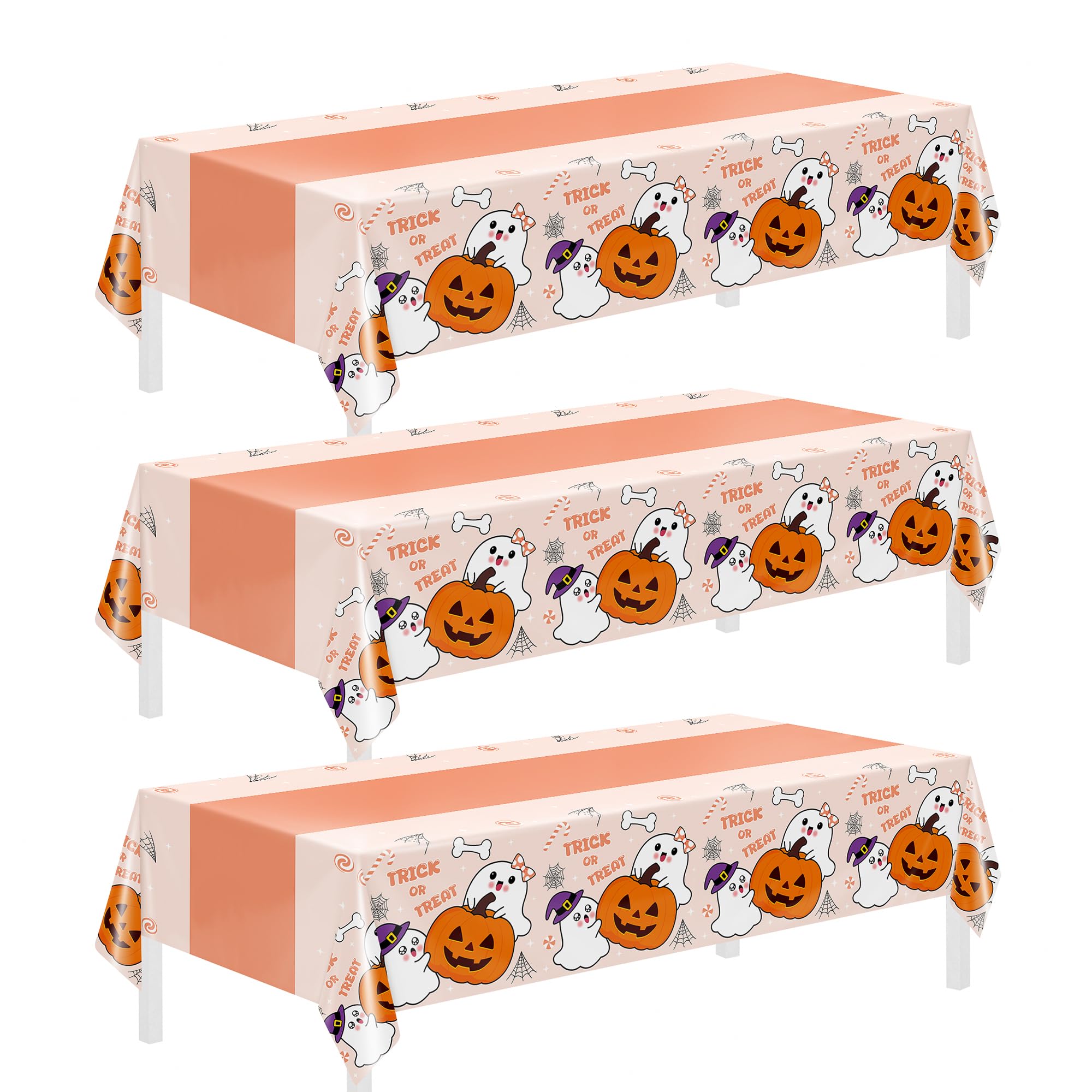 Childom 3 Pack Halloween Tablecloth Rectangle Table,Halloween Decorations