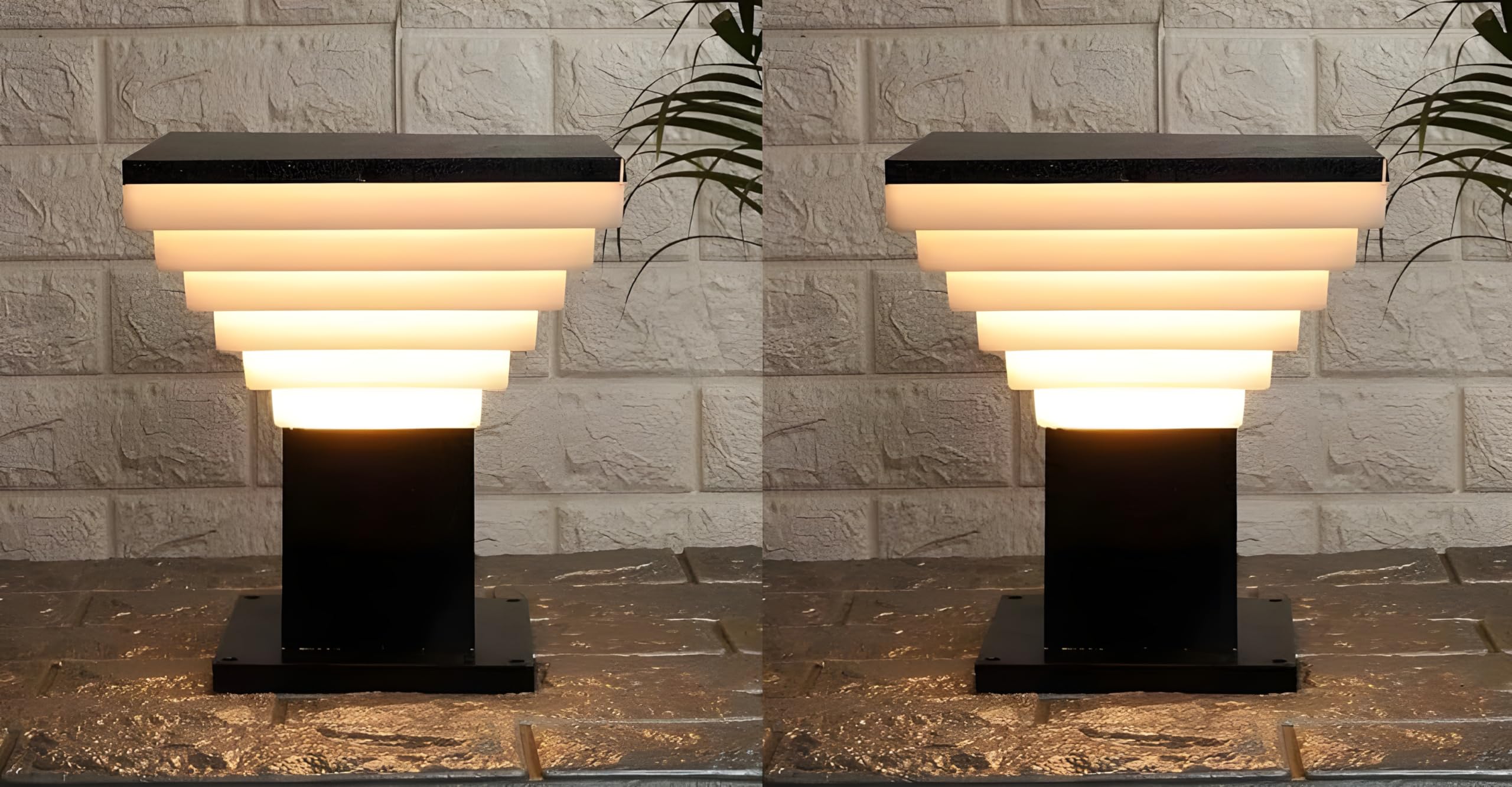 Black gate light for home gate/gate lamp/gate lamps for outdoor waterproof/gate light/gate pillar lights for outdoor for Stairs, Boundries, Pillar, Garden(E27 Bulb Base) (Deluxe) (2, WITH BULB)-image-47