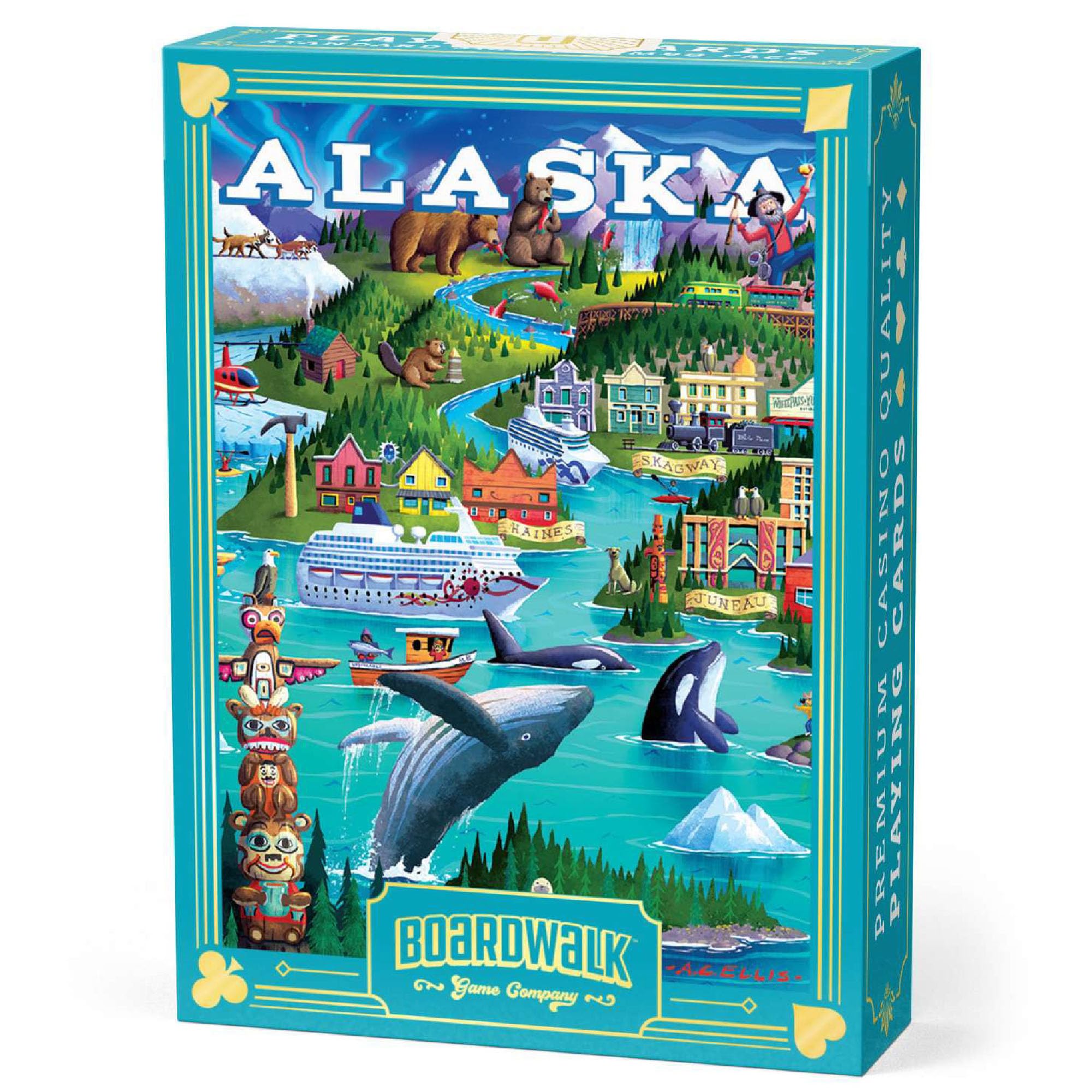 Boardwalk Puzzles Premium Featherlight Unique Playing Cards, Fun Themed Deck for Home and Travel | Alaska's Inside Passage