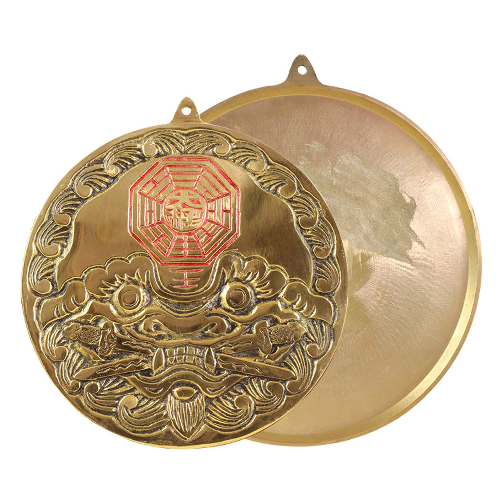 Miroir Feng Shui Chinois，Miroir Bagua, Miroir Bagua Miroir Convexe Miroir Bagua Miroir Bronze Miroir Feng Shui Artisanat Miroir Tête de Tigre (Taille: 17,5 cm) (Taille: 15 cm) (Taille : 15 cm) ( Size